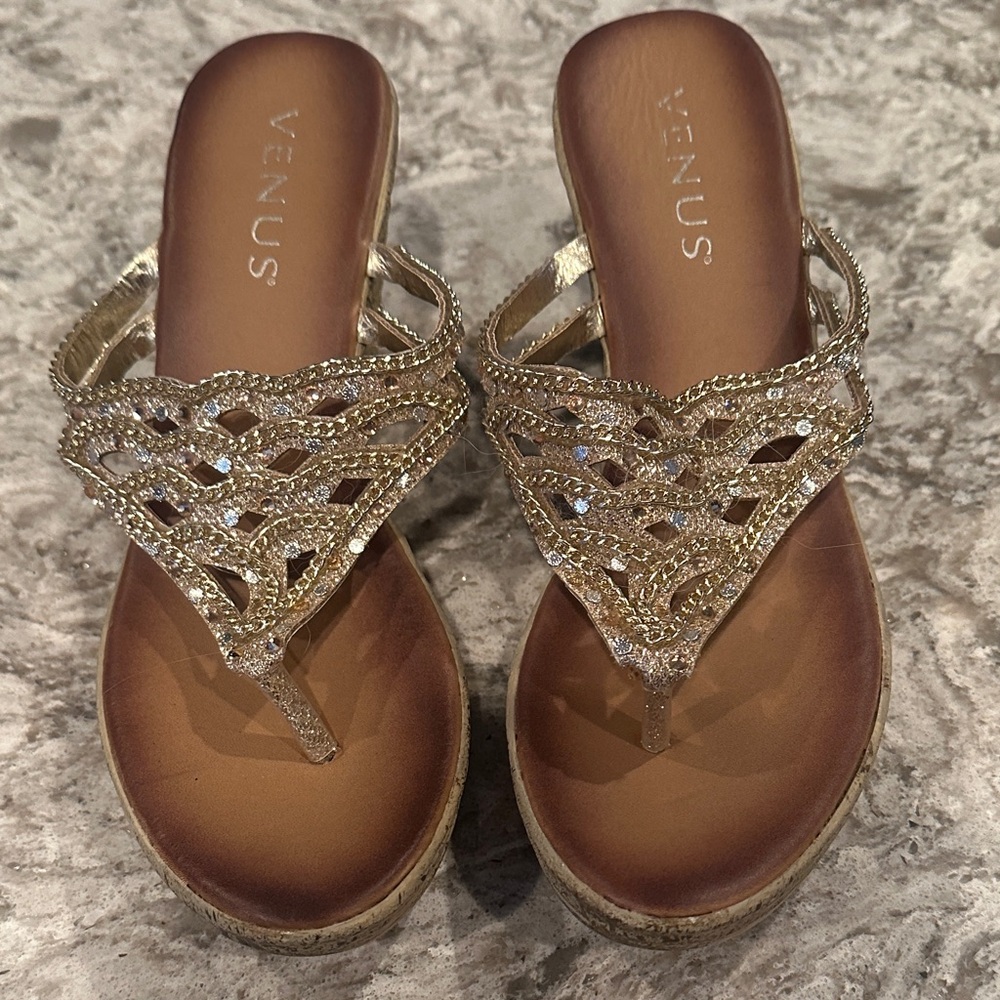 VENUS Sparkling Gold Women's Sandals